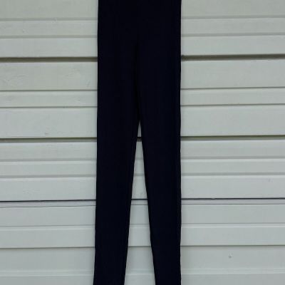 New Zara Women Black Semi Sheer Skinny Fit Leggings Elastic Band Size S #7155A